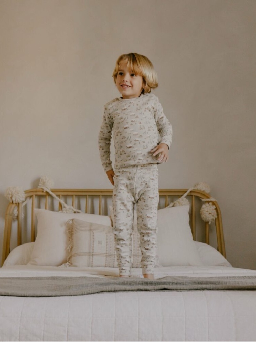 Rylee + Cru Cream North Pole Printed Kids Pajama Set